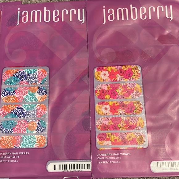 Jamberry Nail Wraps 4 NEW packages, 1 half package and a pedicure kit!! - Picture 2 of 6